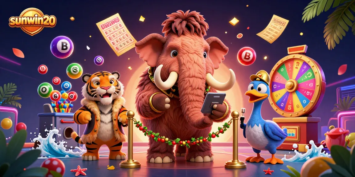 Engage with sunwin20 in a lively casino scene featuring vibrant characters and dynamic game elements.