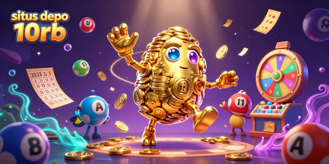 Situs depo 10rb enthralls players with a golden golem amidst a vibrant casino scene full of exhilarating elements.