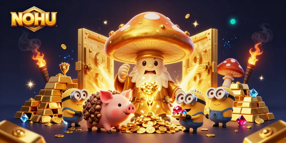 Engage with NOHU through exciting games and treasures in a vibrant casino scene