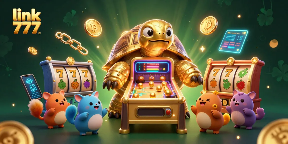 Spin and win at link slot 777 with our exciting 3D illustration showcasing vibrant slot symbols and jackpots.