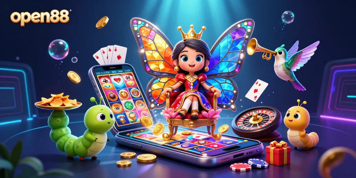 Spin to win at open88 with vibrant visuals of slot games, cash prizes, and epic casino action.
