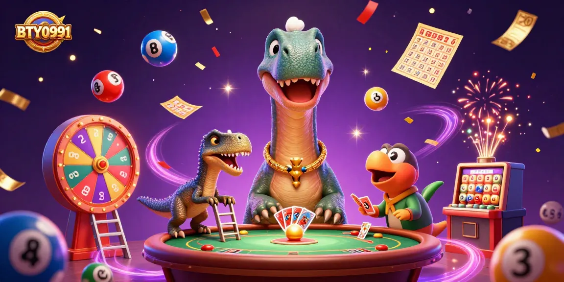 Engage with BTY0991's thrilling casino scene showcasing a brontosaurus reacting to poker gameplay.