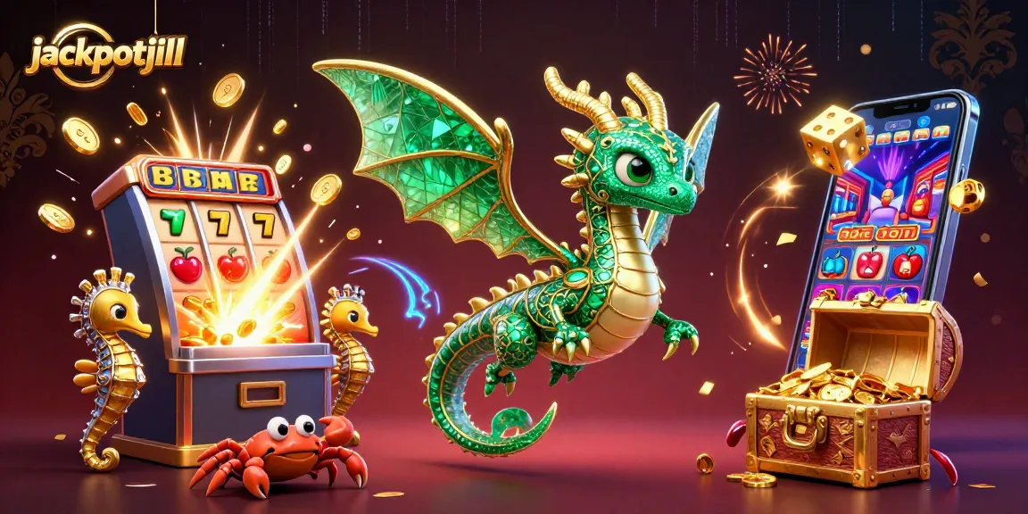 Experience the thrill of jackpots with jackpotjill's vibrant casino scene illustration.