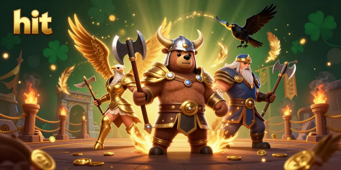 Hit the jackpot with a Viking berserker and Valkyrie eagle in a dynamic casino adventure.