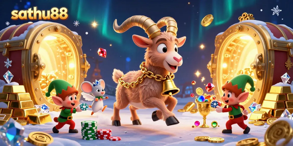 Engage with exciting slot games and promotions at sathu88 in this vibrant casino scene featuring unique characters.