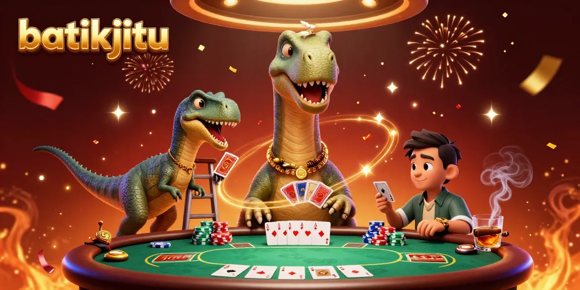 Memenangkan judi online di batikjitu dengan brontosaurus dan raptor bisa card dealer dalam suasana meriah.
